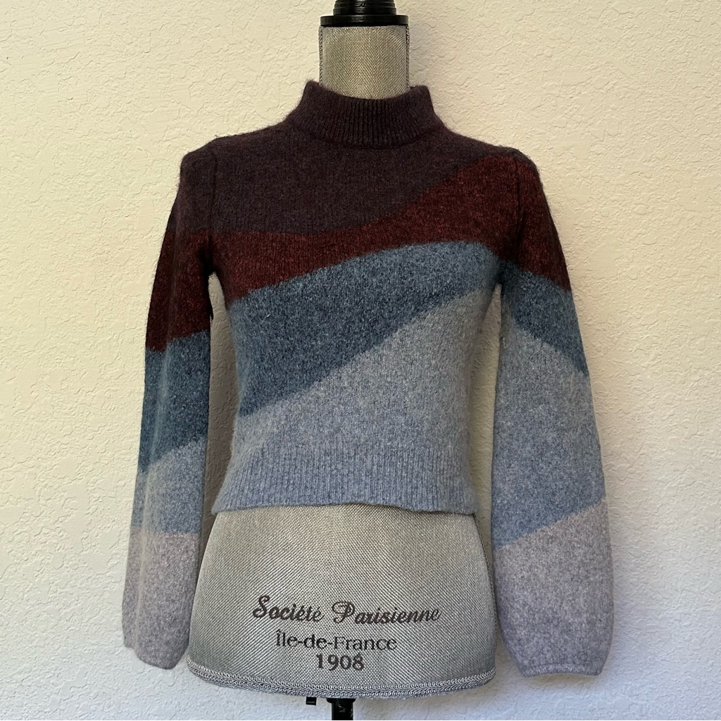 Veronica Beard Alexey Sweater Women’s Petite Xs Blue Maroon